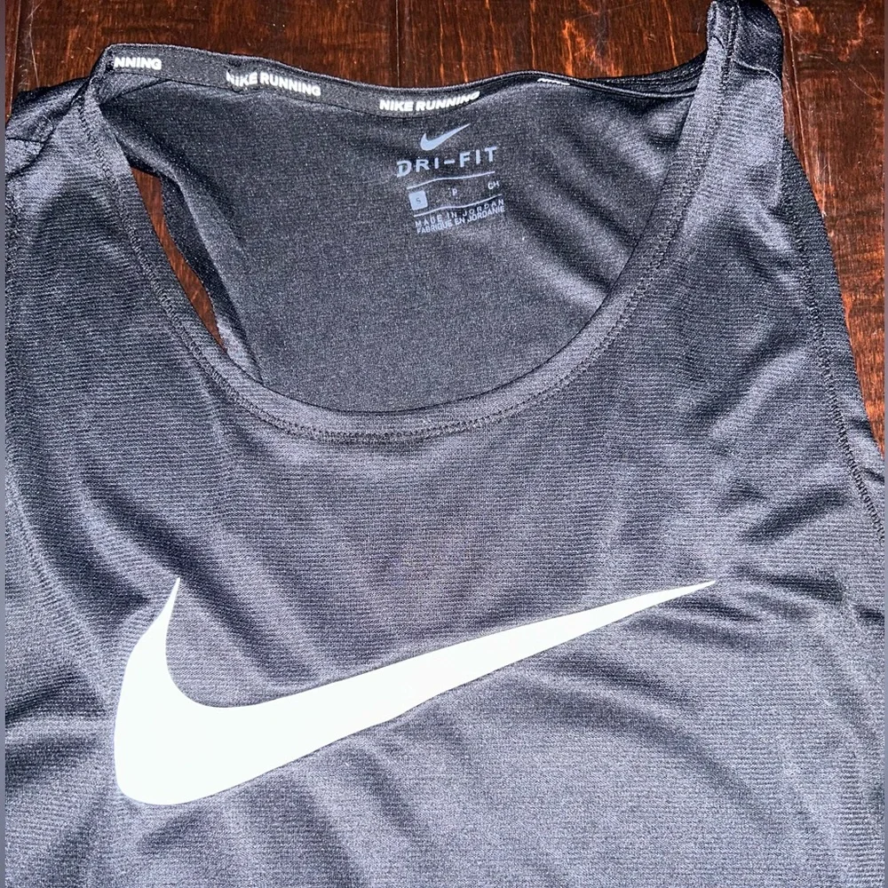 Nike Black Sleeveless Top with White‎ Swoosh